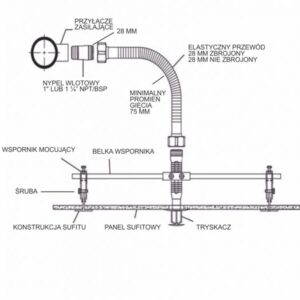 Elastyczny przewód do tryskaczy model YJ28-S/YJ28-SB